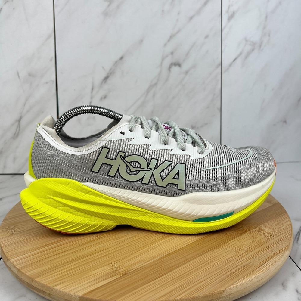 Hoka One Mach X 2 Mens Size 10 D Frost Citrus Running Sneakers Shoes 1155119 FCT